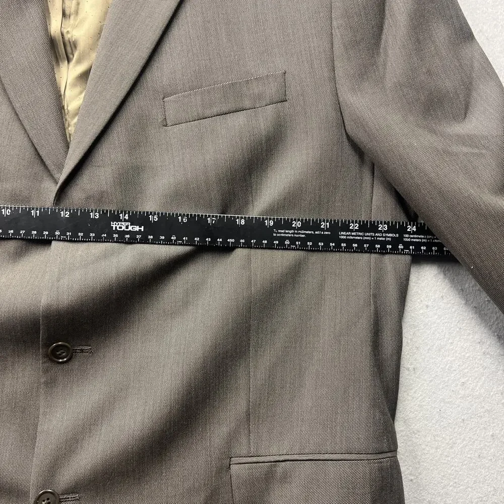 Calvin Klein Mens 48L Brown Wool Sport‎ Coat Blazer Woolmark Lined